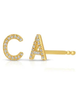 Pavé Letter Stud