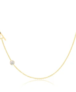 Monogram Necklace with Diamond