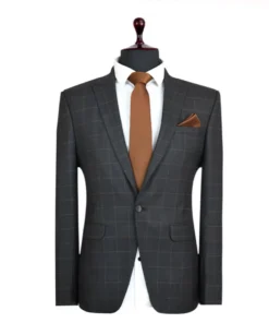 Dark Grey ??hecked Suit