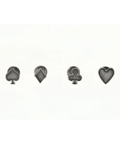Pure silver card set cufflinks