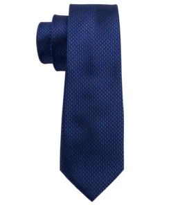 Navy Blue Black Geometric Tie