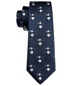 Blue Tie Panda Novelty Men's Silk Tie