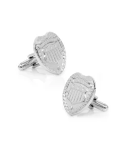 Police Badge Cufflinks. Silver Tone