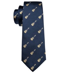 Blue Ties Novelty Guitar Silk Men's Tie