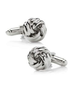 Knot Design Cufflinks. .30 Inch. Silver Tone
