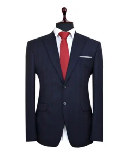 Dark Blue Plaid Suit