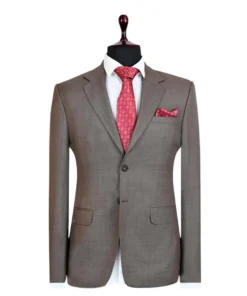 Wenge Mid Brown Sharkskin Suit