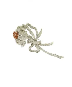 Diamond Flower Brooch