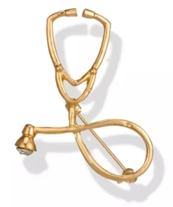 Stethoscope Gold Lapel Pin For Men/Women