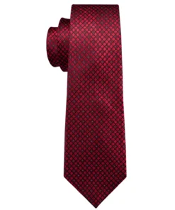 Black Red Ties Plaid Men's Tie 9