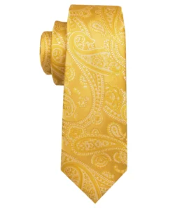 Gold Tie Floral Silk Men's Tie