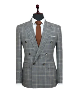 Sand And Grey Plaid Suit