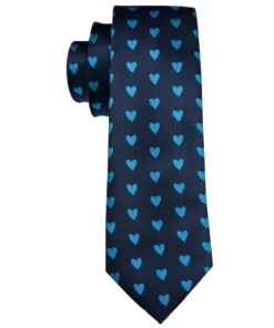 Navy Blue Tie Heart Novelty Men's Tie
